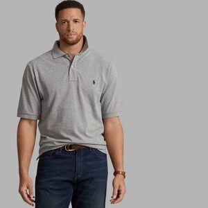 Ralph Lauren Men's Grey Iconic Cotton Polo Sz XL Short Sleeve Classic Casual